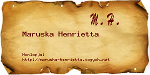 Maruska Henrietta névjegykártya