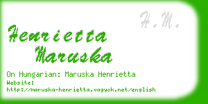 henrietta maruska business card